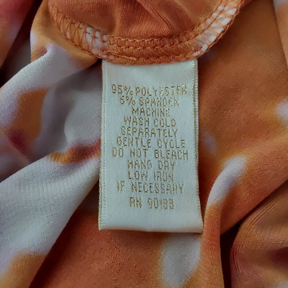 Hot in Hollywood Orange Multi V-neck Split Sleeve Maxi Dress Boho/Glam/Resort XL - Picture 7 of 7
